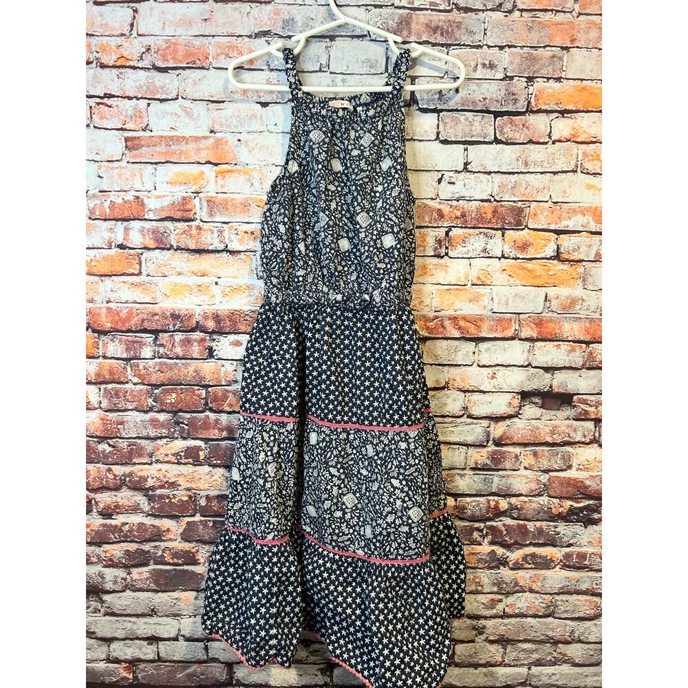 blue fish fat face sleeveless sundress cotton girls youth size 6/7